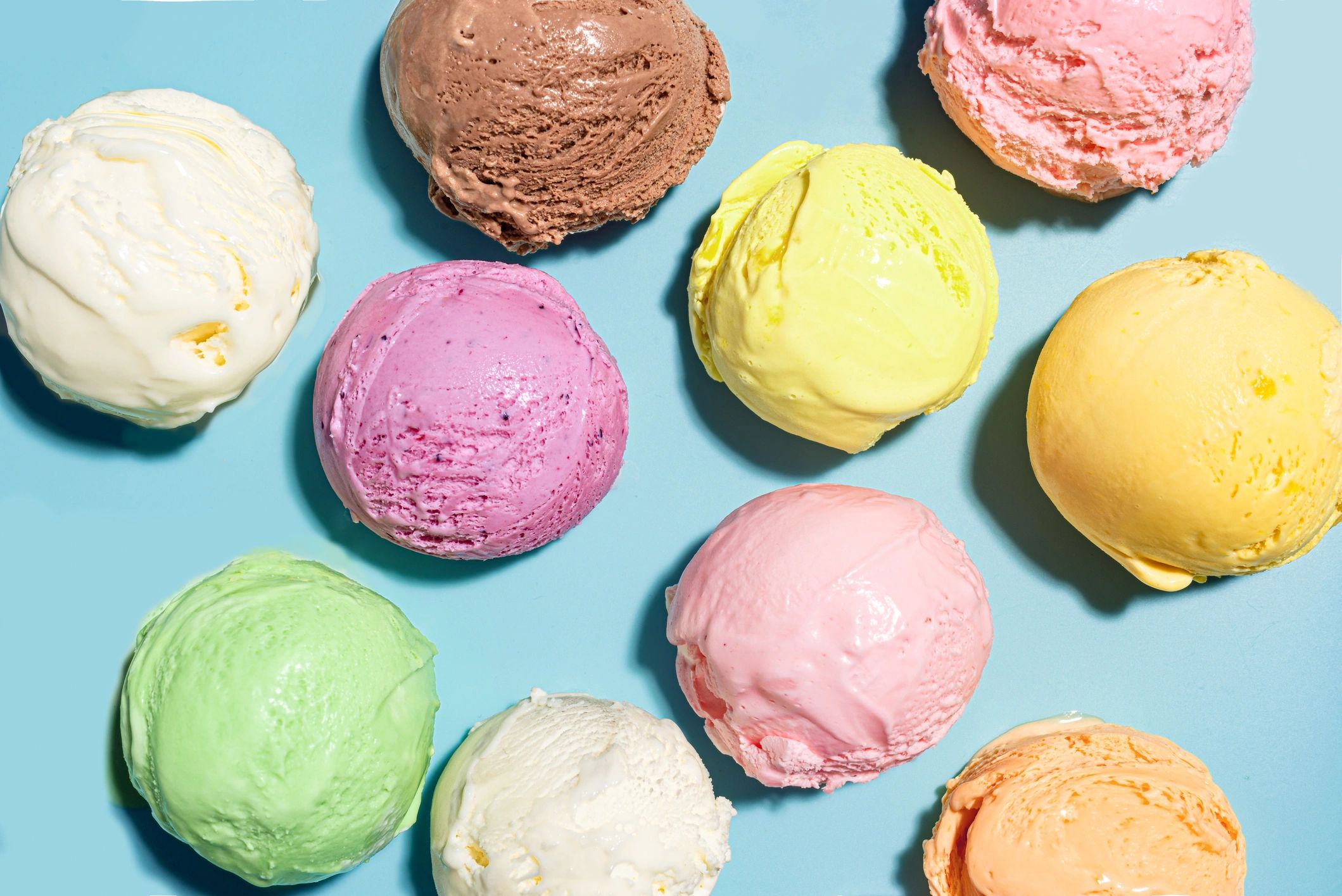 Assorted ice cream scoops